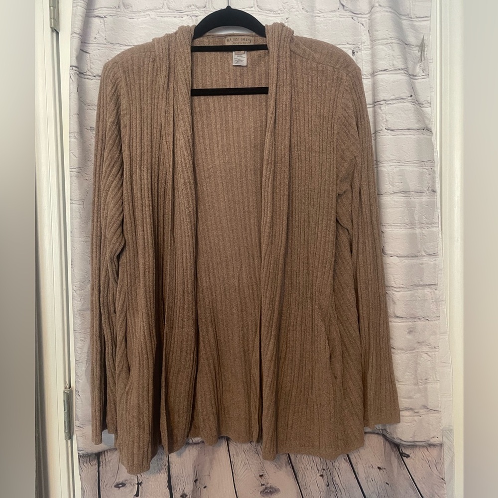 Barefoot Dreams CozyChic Ultra Lite Hooded Ribbed Cardigan